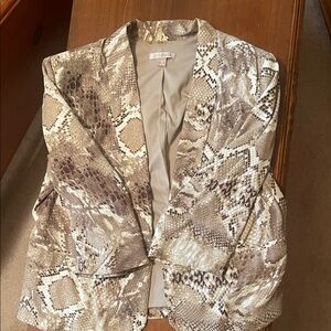 Roz & Ali Snakeskin Blazer - Brown and Cream